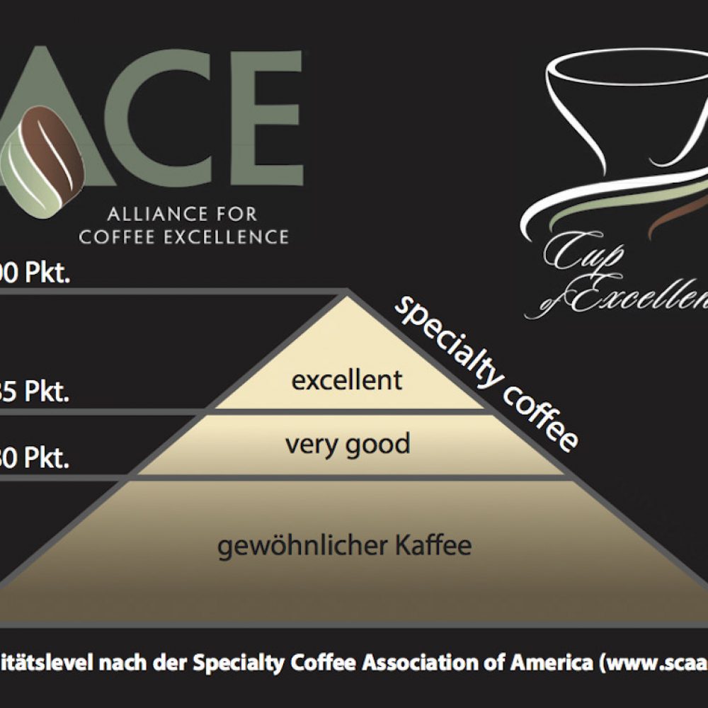 Qualitätslevel nach Specialty Coffee Association of America / Excellentas / exzellenter Kaffee / Specialty Coffee